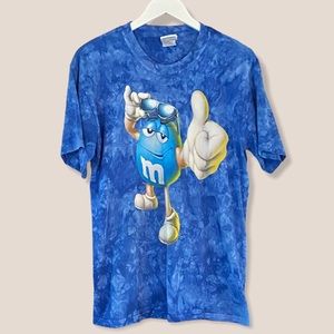 M&M’s Vintage Ice Tie Dye Graphic T-Shirt Blue M